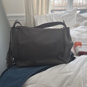 All Saints Black Leather Shoulder Bag